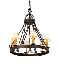 2nd Avenue Designs White 204943 - 28" Wide Lakeshore 6 Light W/Downlight Chandelier