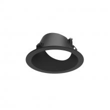 Nora NAPF-3RWWB/FL - 3" Apollo Round Flanged Wall Wash Trim with Frosted Lens, Black Finish