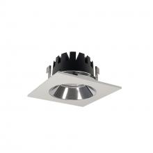 Nora NRM3-43L235FCW - 4" Marquise III Square Open Reflector, 1500lm, 3500K, Flood Optic, Clear Reflector/White Flange