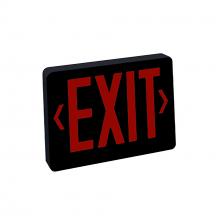 Nora NX-503-LED/BR - Thermoplastic LED Exit Sign, Battery Backup, Red Letters / Black Housing, AC