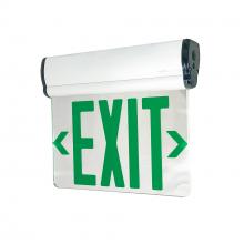 Nora NX-811-LEDG2MW - Surface Adjustable LED Edge-Lit Exit Sign, 2 Circuit, 6" Green Letters, Double Face / Mirrored