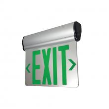 Nora NX-810-LEDGMA - Surface Adjustable LED Edge-Lit Exit Sign, AC Only, 6" Green Letters, Single Face / Mirrored