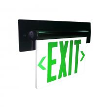 Nora NX-813-LEDGMB - Recessed Adjustable LED Edge-Lit Exit Sign, AC Only, 6" Green Letters, Single Face / Mirrored