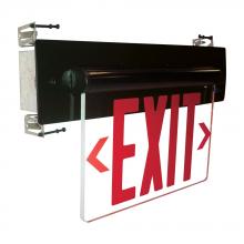 Nora NX-813-LEDRCB - Recessed Adjustable LED Edge-Lit Exit Sign, AC Only, 6" Red Letters, Single Face / Clear