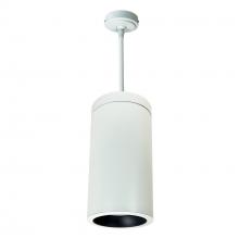 Nora NYLD2-6P10135BWW - 6" Cobalt Pendant Mount Cylinder, White, 1000L, 3500K, Black/White Reflector, 120V Triac/ELV