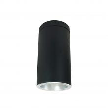 Nora NYLS3-6S1L335NC12DDB/PEM - 6" Sapphire III Surface Mount Black Cylinder, Pre-Wired for EM Driver, Diffused Clear