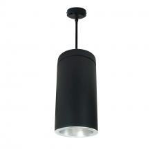 Nora NYLS3-6P1L440SP01DDB - 6" Sapphire III Pendant Mount Black Cylinder, Diffused Clear Reflector/Diffused Clear Flange,