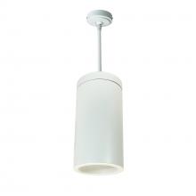 Nora NYLS3-6P1L640FC12WWW - 6" Sapphire III Pendant Mount White Cylinder, Matte Powder White Reflector/Matte Powder White