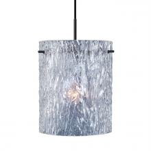 Besa Lighting 1JC-400600-LED-BK - Besa Tamburo 8 Pendant Clear Stone Black 1x11W LED