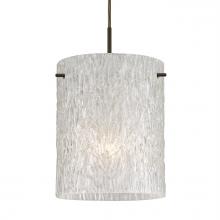 Besa Lighting 1JC-4006GL-BR - Besa Pendant Tamburo 8 Bronze Glitter Stone 1x100W Medium Base