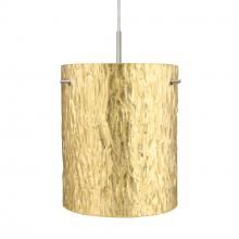 Besa Lighting 1JC-4006GS-SN - Besa Pendant Tamburo 8 Satin Nickel Stone Gold Foil 1x100W Medium Base
