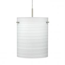 Besa Lighting 1JC-4006KR-SN - Besa Pendant Tamburo 8 Satin Nickel Chalk 1x100W Medium Base