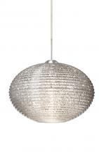 Besa Lighting 1JC-4913GL-SN - Besa Pendant Pape 12 Satin Nickel Glitter 1x100W Medium Base
