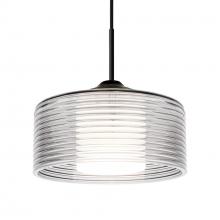 Besa Lighting 1JC-BELUCL-LED-BK - Besa Belu Pendant, Clear Shade, Black Finish, 1x5W LED