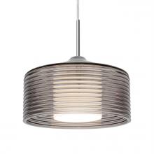 Besa Lighting 1JC-BELUSM-LED-SN - Besa Belu Pendant, Smoke Shade, Satin Nickel Finish, 1x5W LED