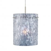 Besa Lighting 1JT-400600-LED-SN - Besa Tamburo 8 Pendant Clear Stone Satin Nickel 1x11W LED