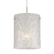 Besa Lighting 1JT-4006GL-SN - Besa Pendant Tamburo 8 Satin Nickel Glitter Stone 1x100W Medium Base