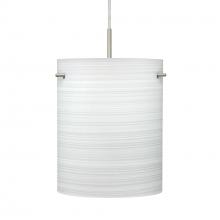 Besa Lighting 1JT-4006KR-SN - Besa Pendant Tamburo 8 Satin Nickel Chalk 1x100W Medium Base