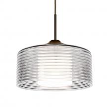 Besa Lighting 1JT-BELUCL-LED-BR - Besa Belu Pendant, Clear Shade, Bronze Finish, 1x5W LED