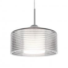 Besa Lighting 1JT-BELUCL-LED-SN - Besa Belu Pendant, Clear Shade, Satin Nickel Finish, 1x5W LED