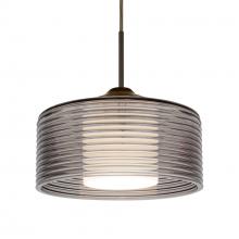 Besa Lighting 1JT-BELUSM-LED-BR - Besa Belu Pendant, Smoke Shade, Bronze Finish, 1x5W LED