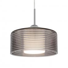 Besa Lighting 1JT-BELUSM-LED-SN - Besa Belu Pendant, Smoke Shade, Satin Nickel Finish, 1x5W LED