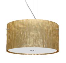 Besa Lighting 1KV-4008GS-SN - Besa Pendant Tamburo 16 Satin Nickel Stone Gold Foil 3x100W Medium Base