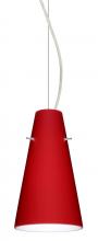 Besa Lighting 1KX-4124RM-LED-SN - Besa Cierro LED Cable Pendant Ruby Matte Satin Nickel 1x9W LED