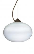 Besa Lighting 1KX-491307-BR - Besa Pape 12 Pendant 1Kx Opal Ribbed Bronze 1x100W Medium Base
