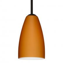 Besa Lighting 1TT-151180-BK - Besa Stem Riva 9 Pendant Black Amber Matte 1x75W Medium Base