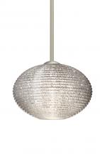 Besa Lighting 1TT-4912GL-SN - Besa Stem Pendant Pape 10 Satin Nickel Glitter 1x100W Medium Base