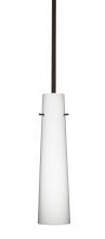 Besa Lighting 1TT-567407-BR - Besa Camino Stem Pendant Bronze Opal Matte 1x40W E12 base