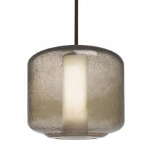 Besa Lighting 1TT-NILES10SO-LED-BR - Besa Niles 10 Pendant, Smoke Bubble/Opal, Bronze Finish, 1x5W LED
