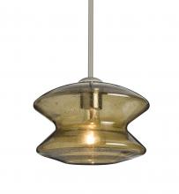 Besa Lighting 1TT-ZENLT-SN - Besa, Zen Stem Pendant, Latte Bubble, Satin Nickel Finish, 1x60W Medium Base