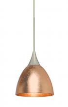 Besa Lighting 1XC-1758CF-SN - Besa Divi Pendant, Copper Foil, Satin Nickel, 1x50W MAX GY6.35 Base