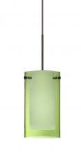 Besa Lighting 1XC-L44007-BR - Besa Pendant Pahu 4 Bronze Transparent Olive/Opal 1xMAX GY6.35 Base