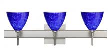 Besa Lighting 3SW-177986-SN-SQ - Besa Wall With SQ Canopy Mia Satin Nickel Blue Cloud 3x40W G9