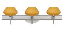 Besa Lighting 3SW-541080-LED-SN - Besa Wall Peri Satin Nickel Amber Matte 3x5W LED
