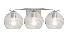 Besa Lighting 3WC-JILLYCL-EDIL-SN - Besa, Jilly Vanity, Vapor Clear, Satin Nickel Finish, 3x5W LED Filament
