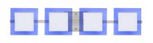 Besa Lighting 4WS-773592-LED-SN - Besa Wall Alex Satin Nickel Opal/Blue 4x5W LED
