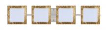 Besa Lighting 4WS-7735GF-LED-SN - Besa Wall Alex Satin Nickel Opal/Gold Foil 4x5W LED