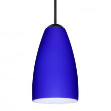 Besa Lighting J-1511CM-BK - Besa Riva 9 Pendant For Multiport Canopy Black Cobalt Blue Matte 1x75W Medium Base