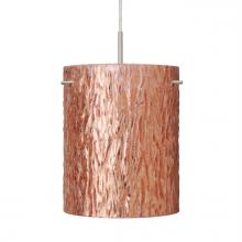 Besa Lighting J-4006CS-SN - Besa Pendant for Multiport Canopy Tamburo 8 Satin Nickel Stone Copper Foil 1x100W Medium Base