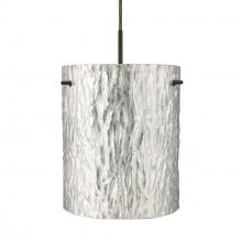 Besa Lighting J-4006SS-BR - Besa Pendant for Multiport Canopy Tamburo 8 Bronze Stone Silver Foil 1x100W Medium Base