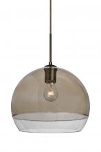 Besa Lighting J-ALLY12SM-BR - Besa, Ally 12 Cord Pendant For Multiport Canopy, Smoke/Clear, Bronze Finish, 1x60W Medium Base
