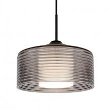Besa Lighting J-BELUSM-LED-BK - Besa Belu Pendant for Multiport Canopy, Smoke Shade, Black Finish, 1x5W LED