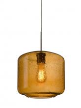 Besa Lighting J-NILES10AM-EDIL-BR - Besa Niles 10 Pendant For Multiport Canopy, Amber Bubble, Bronze Finish, 1x4W LED Filament