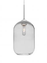 Besa Lighting J-OMEGA12CL-SN - Besa, Omega 12 Cord Pendant For Multiport Canopies, Clear, Satin Nickel Finish, 1x60W Medium Base