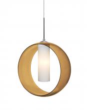 Besa Lighting J-PLATOAM-LED-SN - Besa, Plato Cord Pendant For Multiport Canopies, Amber/Opal, Satin Nickel Finish, 1x5W LED
