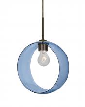 Besa Lighting J-PLATOBL-BR-NI - Besa, Plato Cord Pendant For Multiport Canopies, Blue, Bronze Finish, 1x60W Medium Base
